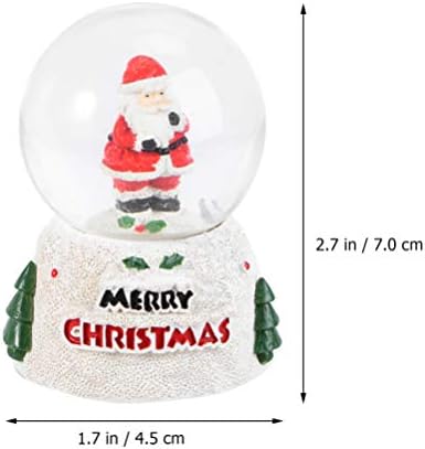 Bestoyard 2pcs Merry Christmas Snight Globe Svijetli kristalni snježni globus sa snjegovićima Santa Claus Figurice Resin tablet figurinski ukras za odmor za odmor Favority Poklon za djecu