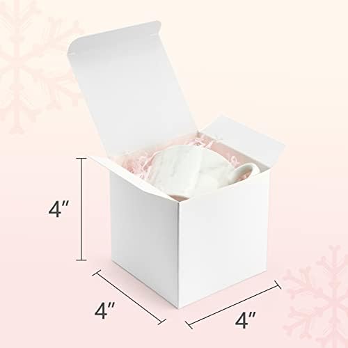 ValBox 4x4x4 bijele poklon kutije 50kom Kraft papirne kutije sa poklopcima za poklone, Crafting, Cube, Cupcake kutije, easy Assemble