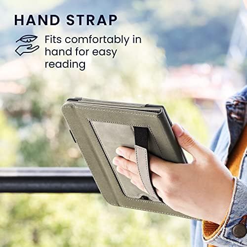 kwmobile futrola kompatibilna sa Kindle Paperwhite 11. Generacija 2021 - preklopna futrola za e-čitač od umjetne nubuk kože-lavanda