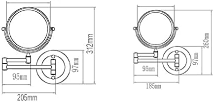 DEKIKA zidno ogledalo za šminkanje, 10x/3x uvećanje 8-inčno dvostrano okretno toaletno ogledalo na proširivanje kupatila Kozmetičko