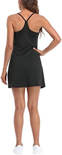 HDE ženska vježba vježba haljina s ugrađenim kratkim hlačama atletske haljine bez rukava za golf tenis