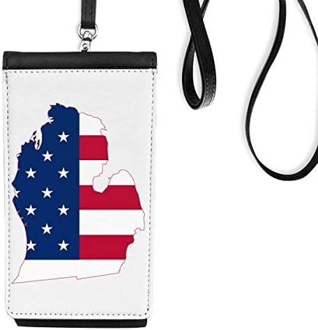 Michigan America USA Mapa Stars Tripes Flag Telefon novčanik torbica Viseća torbica za mobilne uređaje