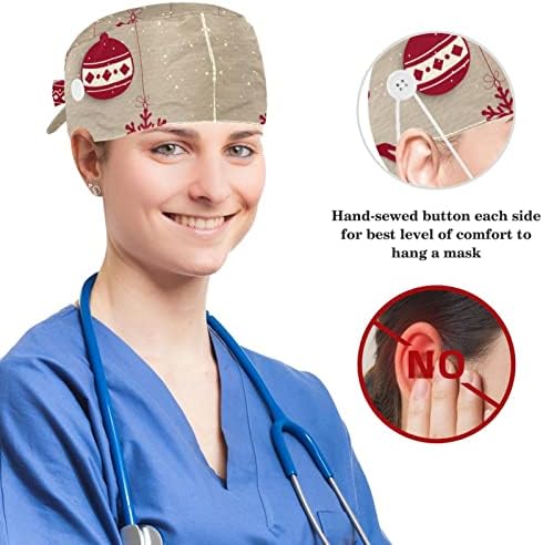 Vioqxi Radne kape sa gumbom i vrpcom za žene podesive elastične zavoja za zavoj