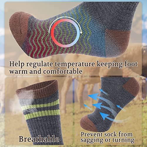 LIN PERFORMANCE muške Merino vunene čarape Comfort Crew čarape toplo prozračne čarape za planinarenje 4 para
