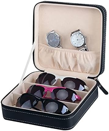 GANFANREN prenosiva PU kožna kutija za naočare za sunce putni nakit kutija za odlaganje nakita mala kutija za naočare sa patentnim zatvaračem Poklon kutija